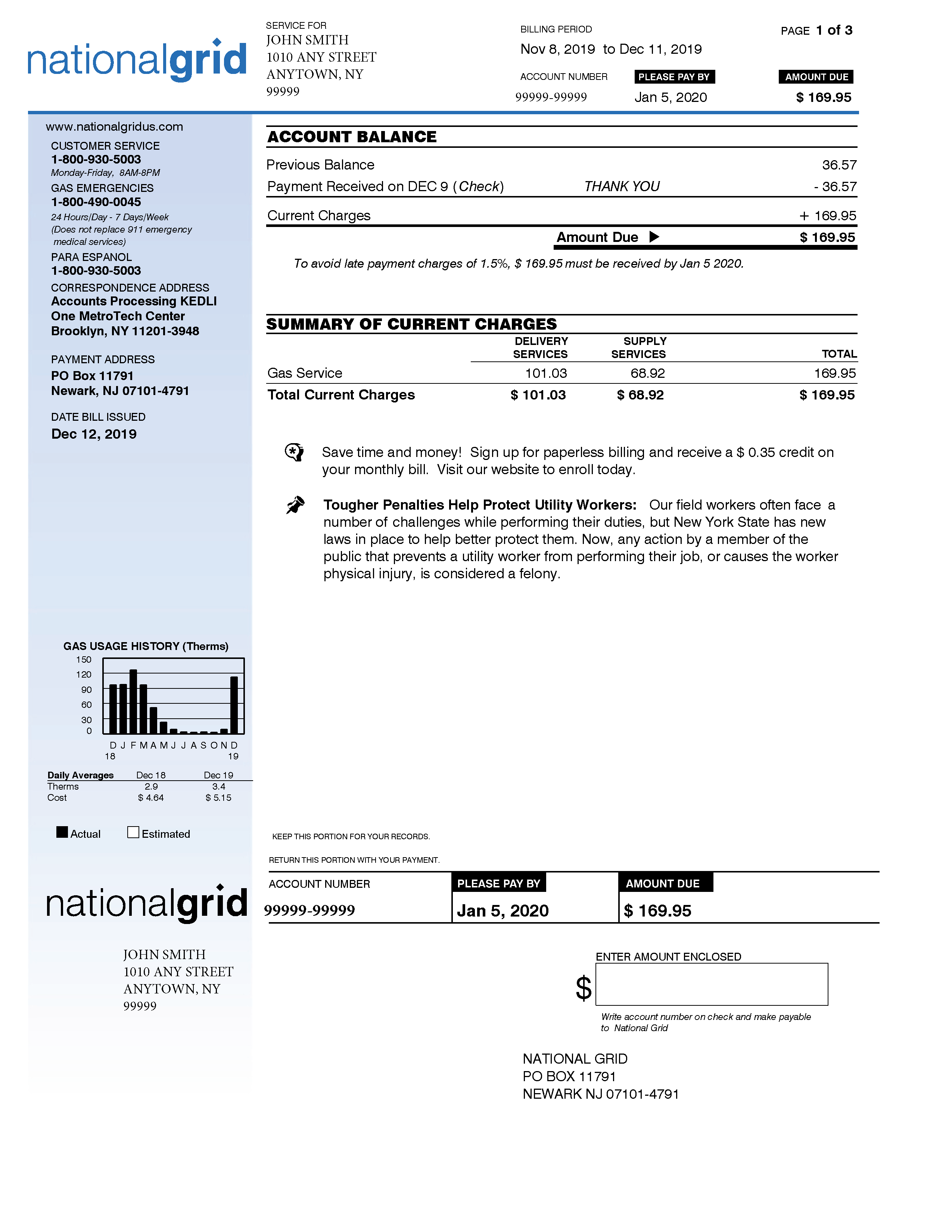 Understanding Our Bills and Charges | National Grid