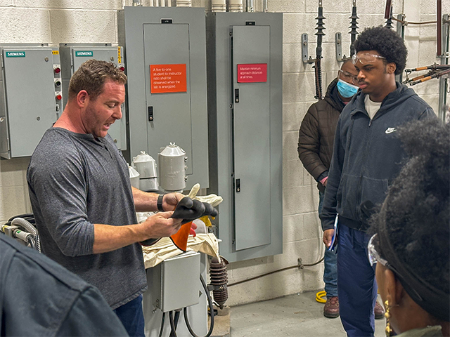 On Point For College students at National Grid's Training Center.