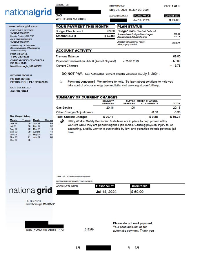 Budget Bill - Page 1