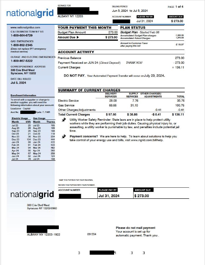 Budget Electric Bill - Page 1