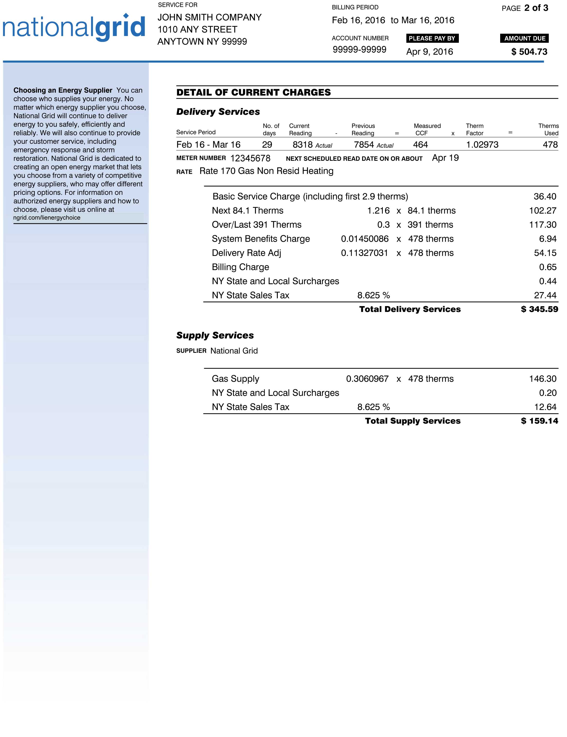 Understanding Our Bills and Charges | National Grid