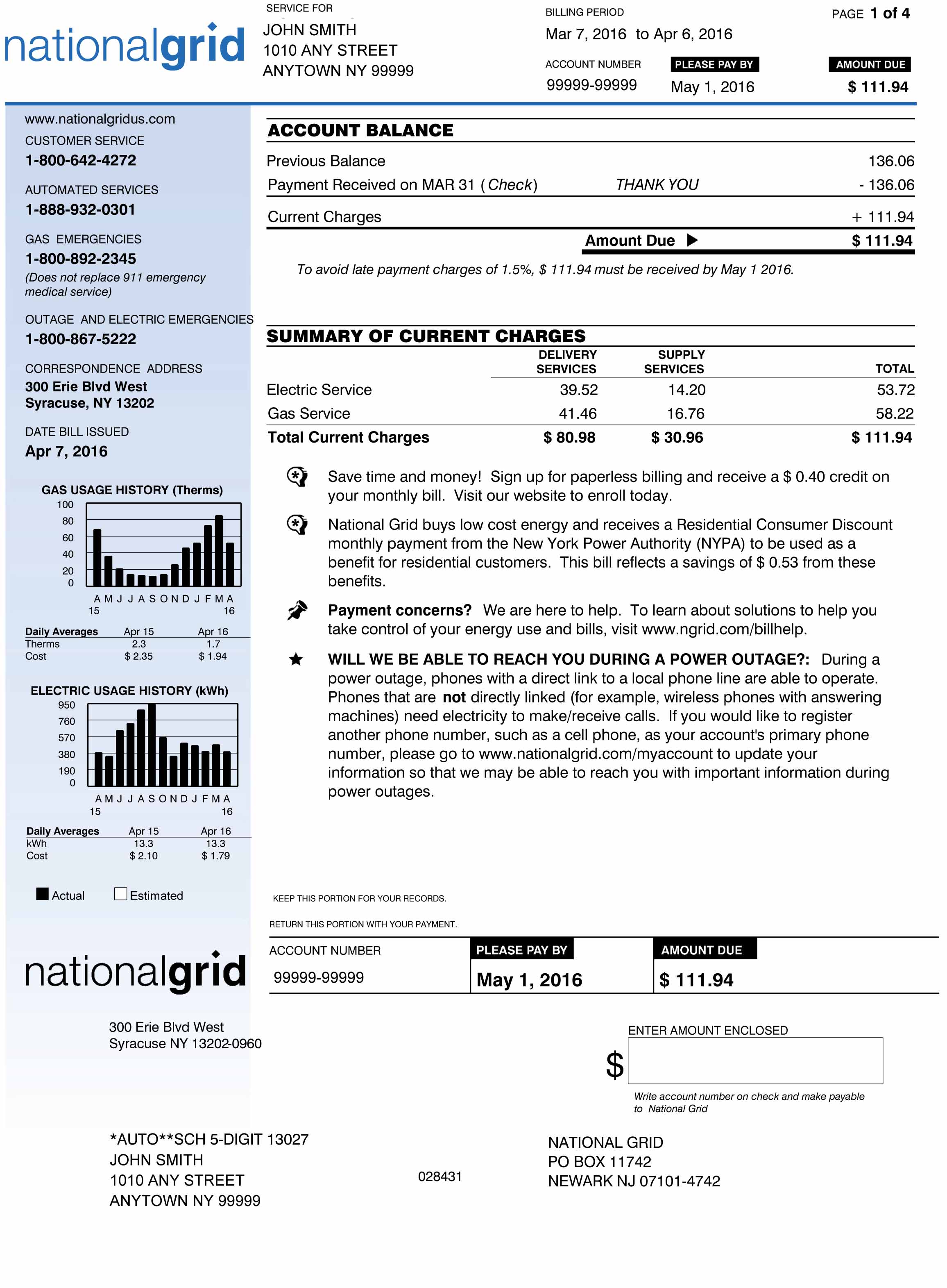 National grid contact